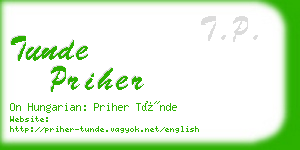 tunde priher business card